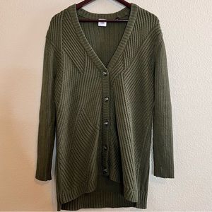 CAbi Aerial Green Buttoned Cardigan Sweater Size Small